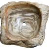 21" Petrified Wood Stone Vessel Sink, Beige, Brown