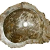20" Petrified Wood Stone Vessel Sink, Brown, Taupe