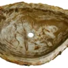 29" Petrified Wood Stone Vessel Sink, Beige, Brown