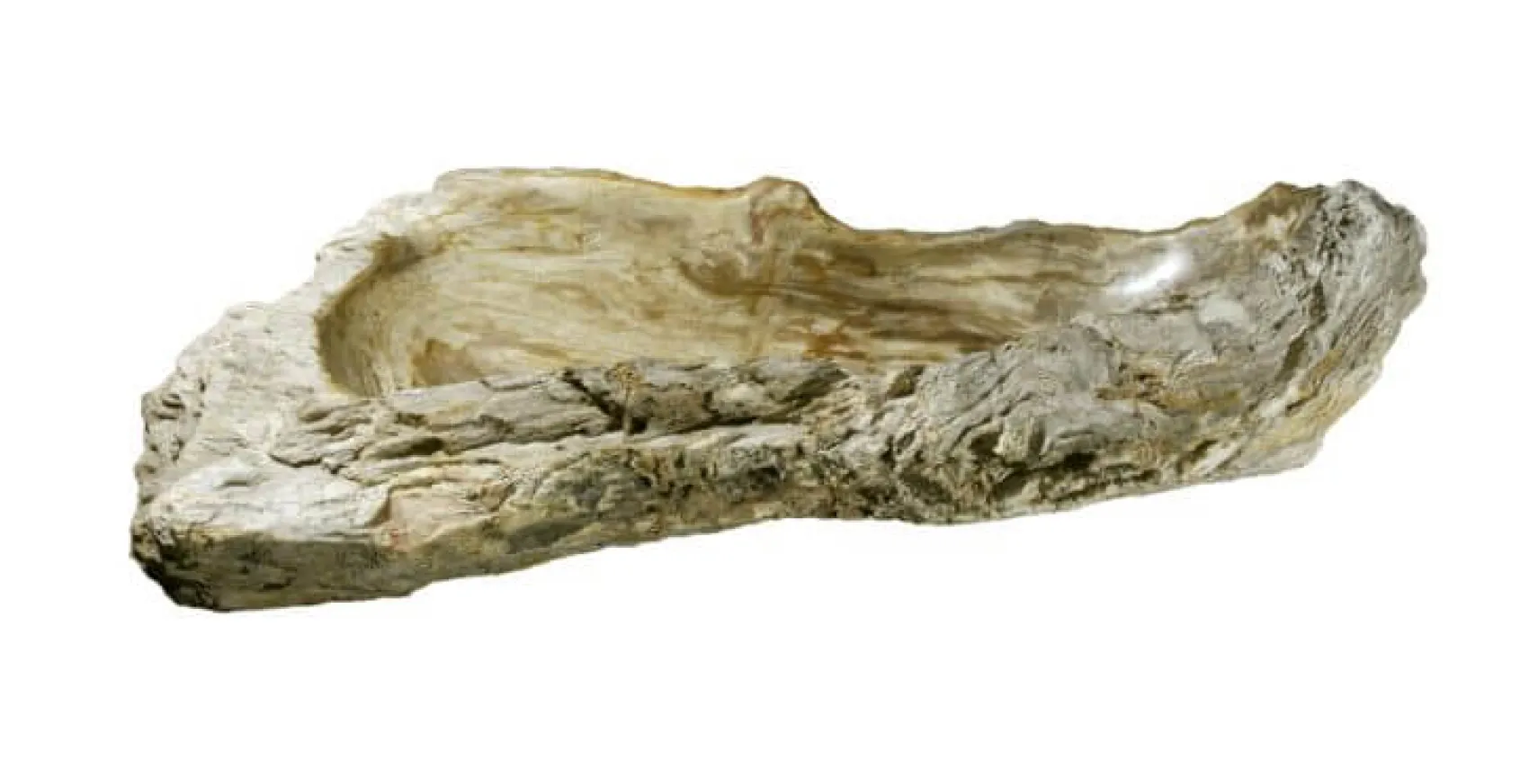 42" Petrified Wood Stone Vessel Sink, Brown, Taupe, PEWD-#002