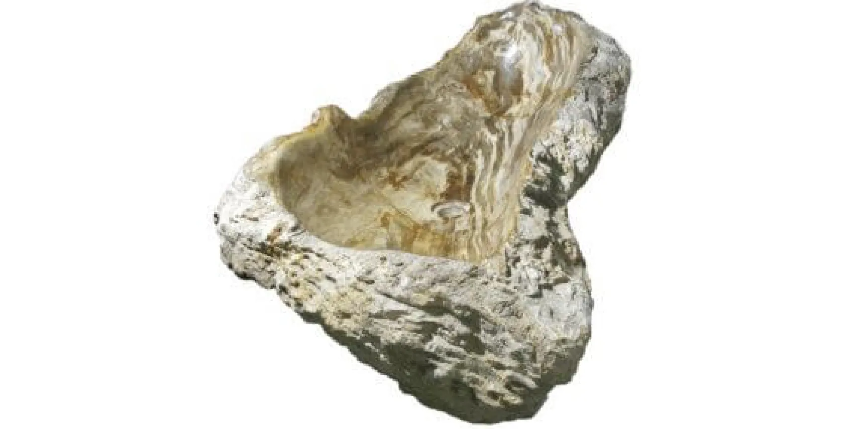 42" Petrified Wood Stone Vessel Sink, Brown, Taupe, PEWD-#002