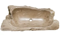 36" Petrified Wood Stone Vessel Sink, Taupe