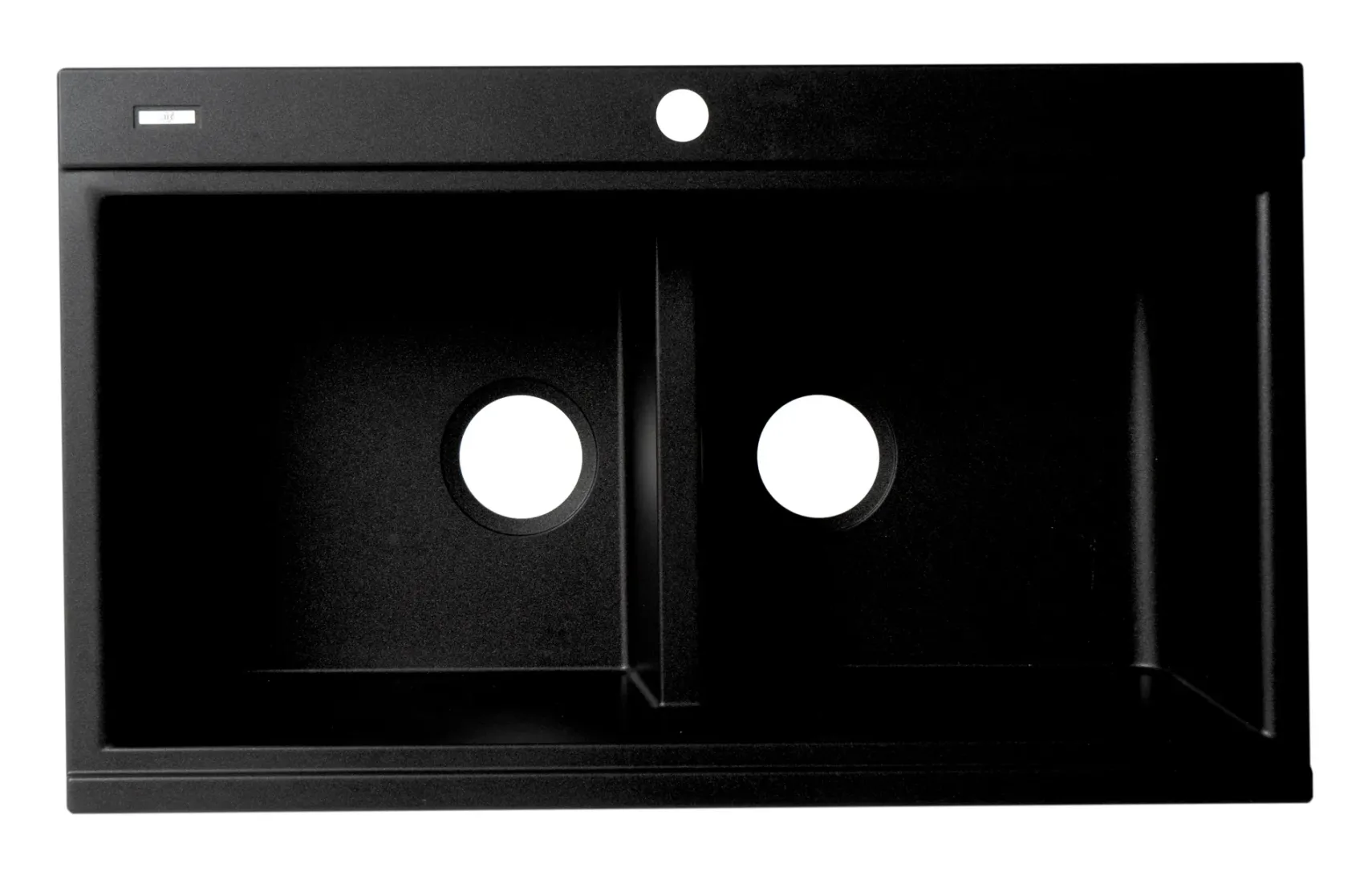 ALFI 34" Drop In Granite Composite Workstation Kitchen Sink with Accessories, 50/50 Double Bowl, Black, 1 Faucet Hole, AB3418DBDI-BLA