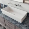 ALFI 36" White Above Mount Fireclay Bath Trough Sink, AB36TR