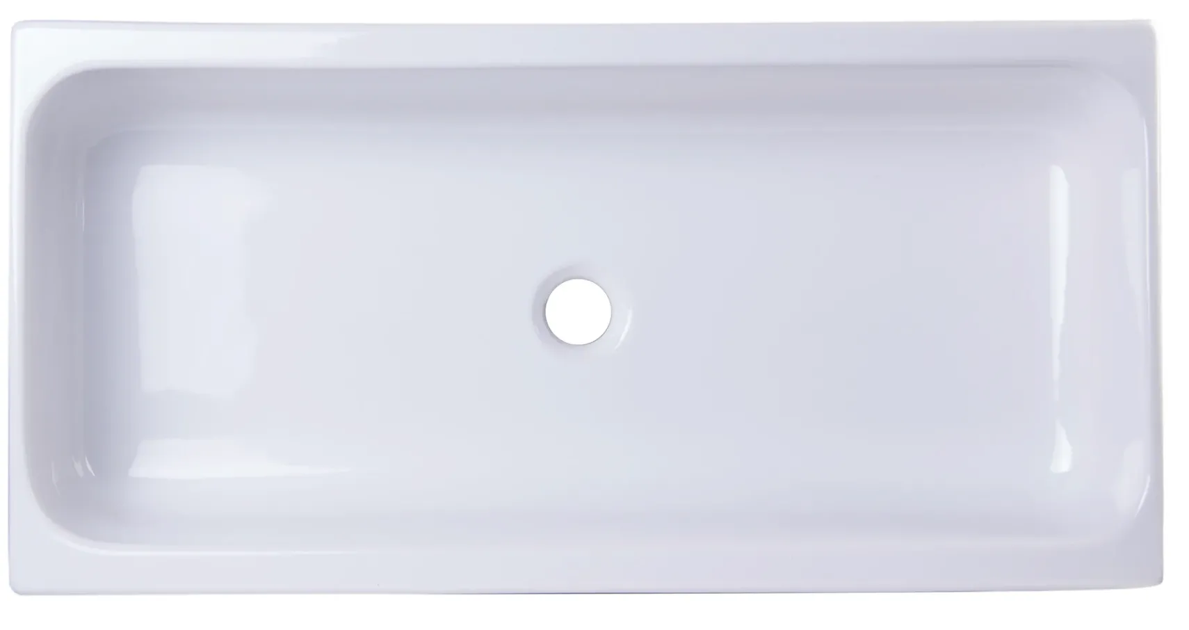 ALFI 36" White Above Mount Fireclay Bath Trough Sink, AB36TR
