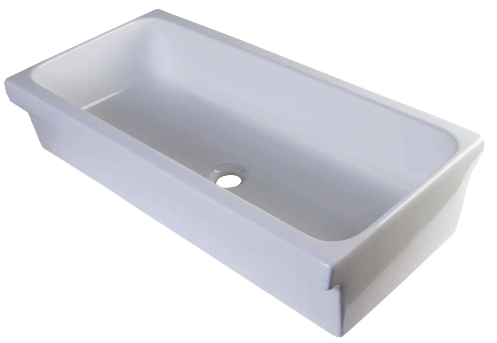 ALFI 36" White Above Mount Fireclay Bath Trough Sink, AB36TR