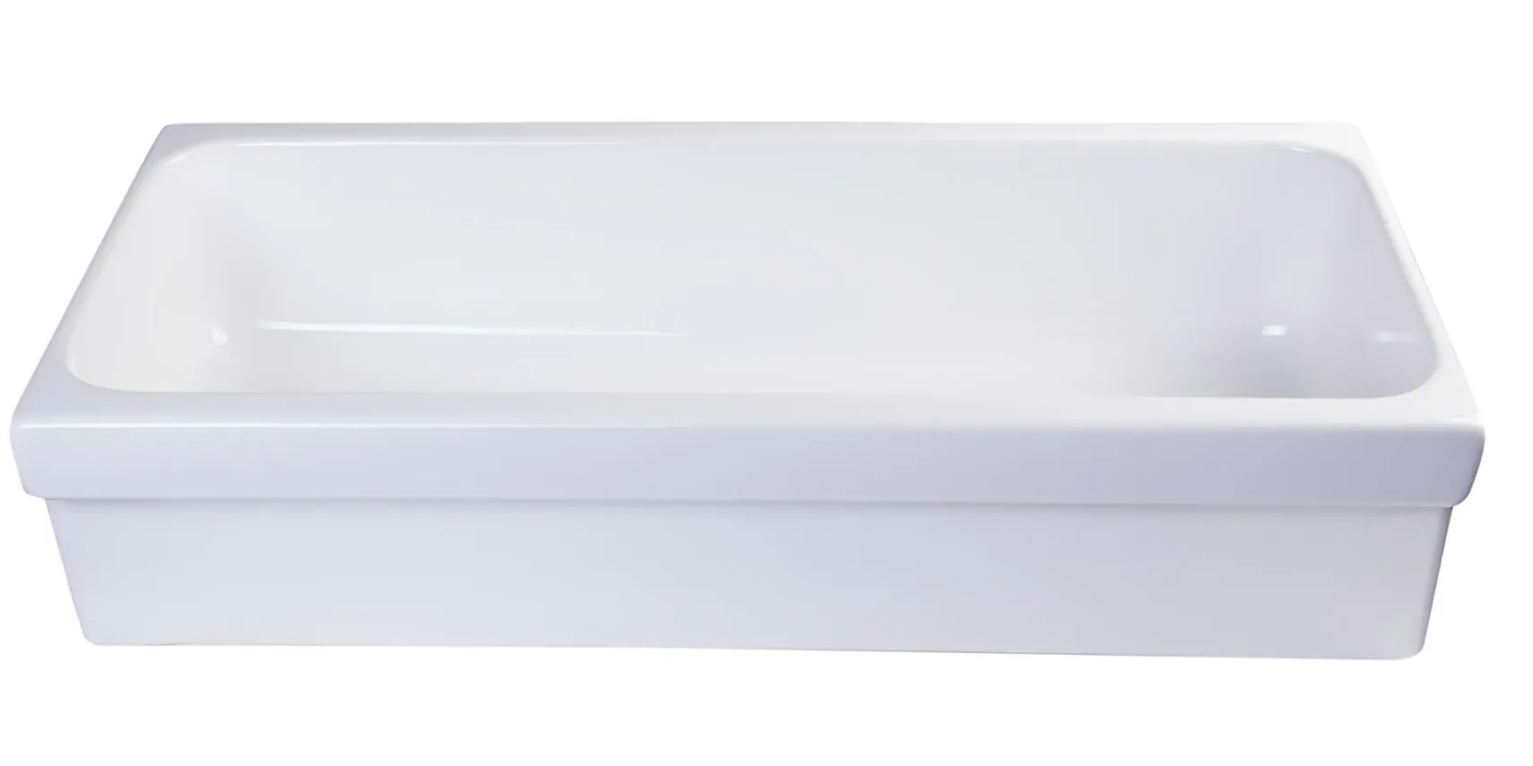 ALFI 36" White Above Mount Fireclay Bath Trough Sink, AB36TR