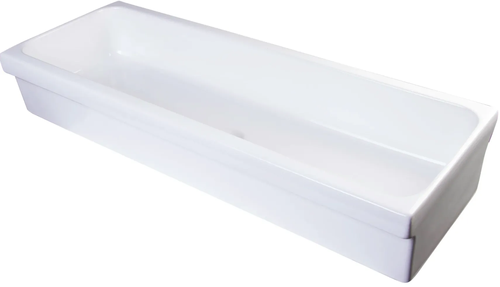 ALFI 48" White Above Mount Fireclay Bath Trough Sink, AB48TR