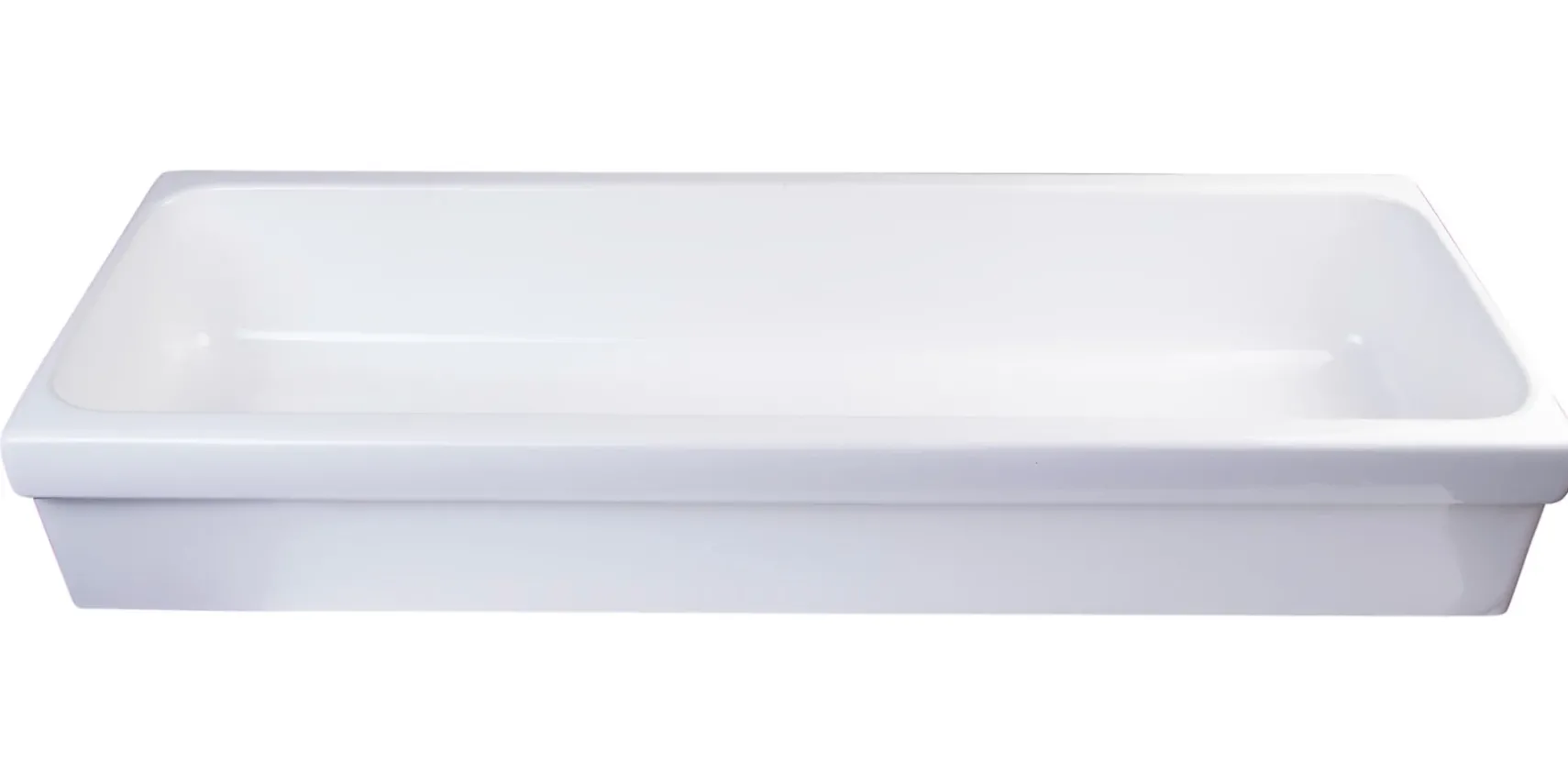 ALFI 48" White Above Mount Fireclay Bath Trough Sink, AB48TR