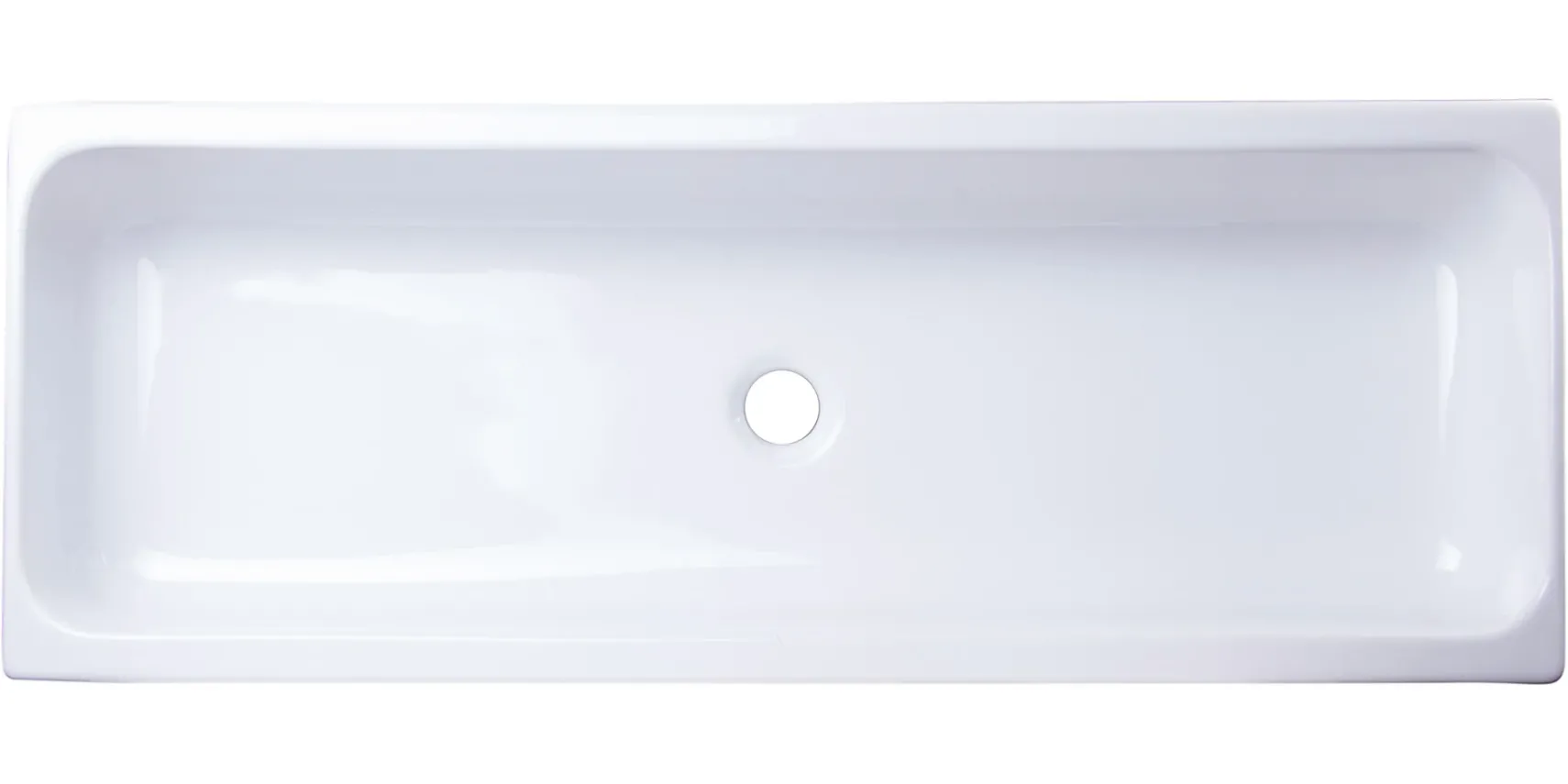 ALFI 48" White Above Mount Fireclay Bath Trough Sink, AB48TR