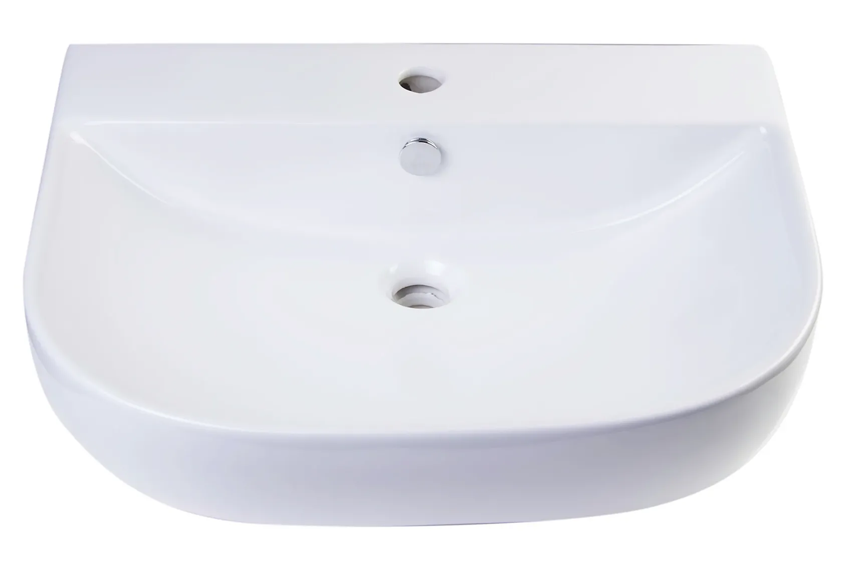 ALFI 24" White D-Bowl Porcelain Wall Mounted Bath Sink, AB111