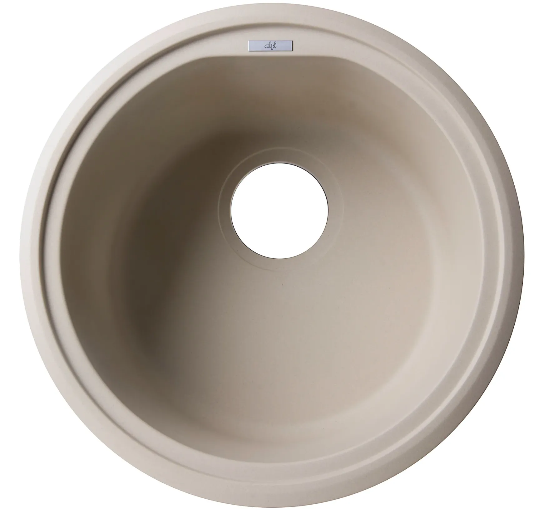 ALFI Biscuit 17" Drop-In Round Granite Composite Kitchen Prep Sink, AB1717DI-B