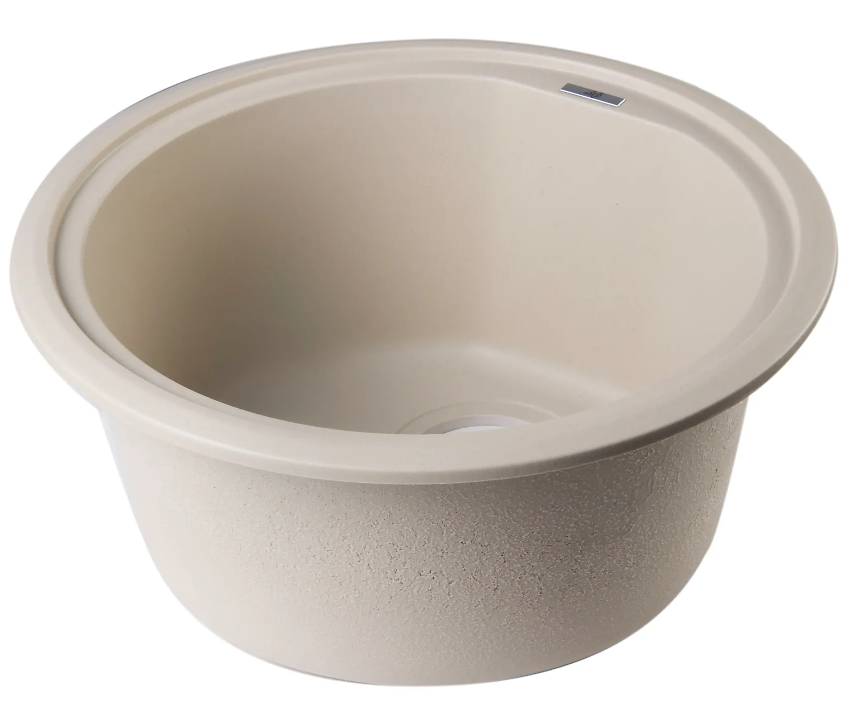 ALFI Biscuit 17" Drop-In Round Granite Composite Kitchen Prep Sink, AB1717DI-B