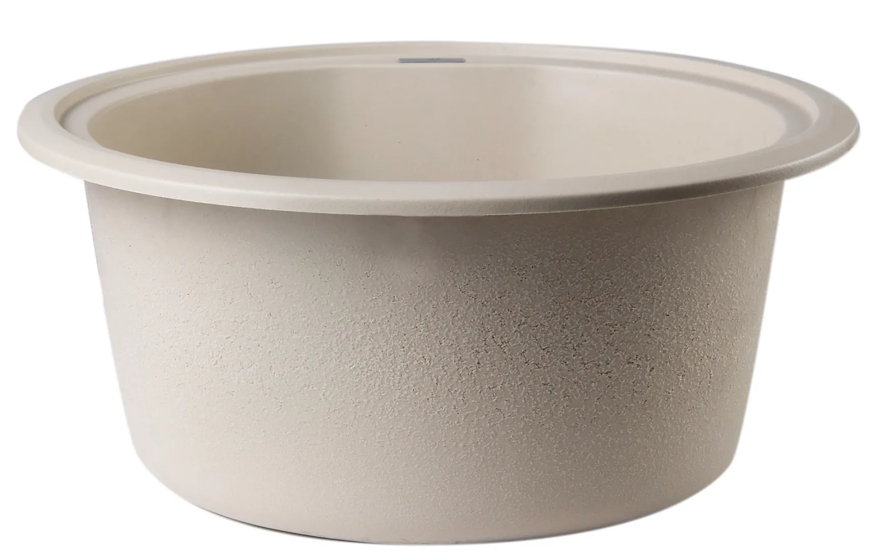 ALFI Biscuit 17" Drop-In Round Granite Composite Kitchen Prep Sink, AB1717DI-B