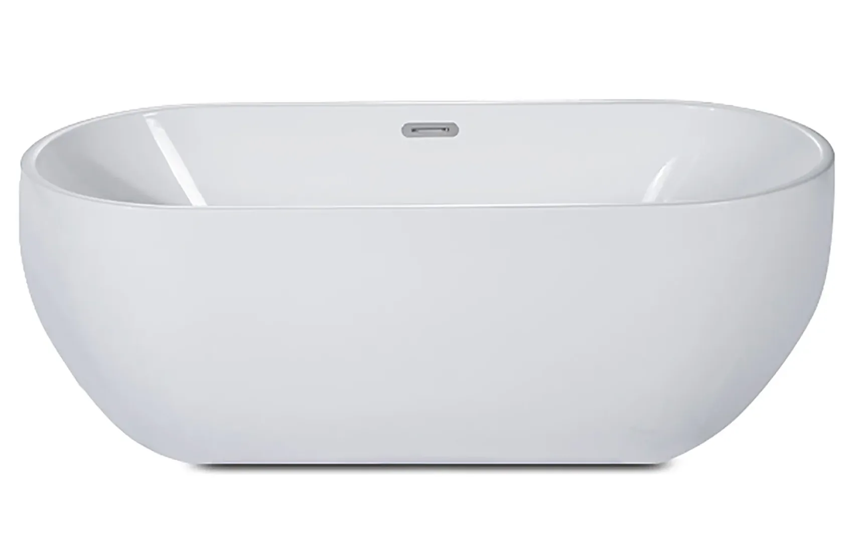 ALFI brand 59" Acrylic Free Standing Oval Soaking Bathtub, White, AB8838