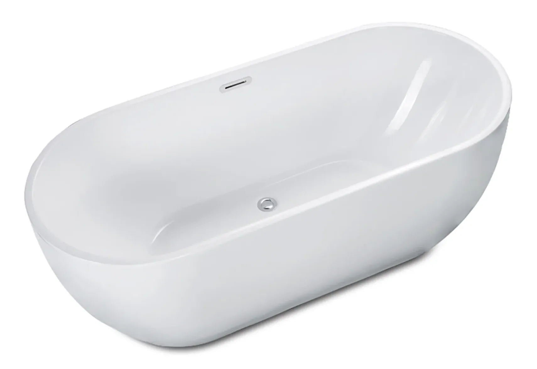 ALFI brand 59" Acrylic Free Standing Oval Soaking Bathtub, White, AB8838