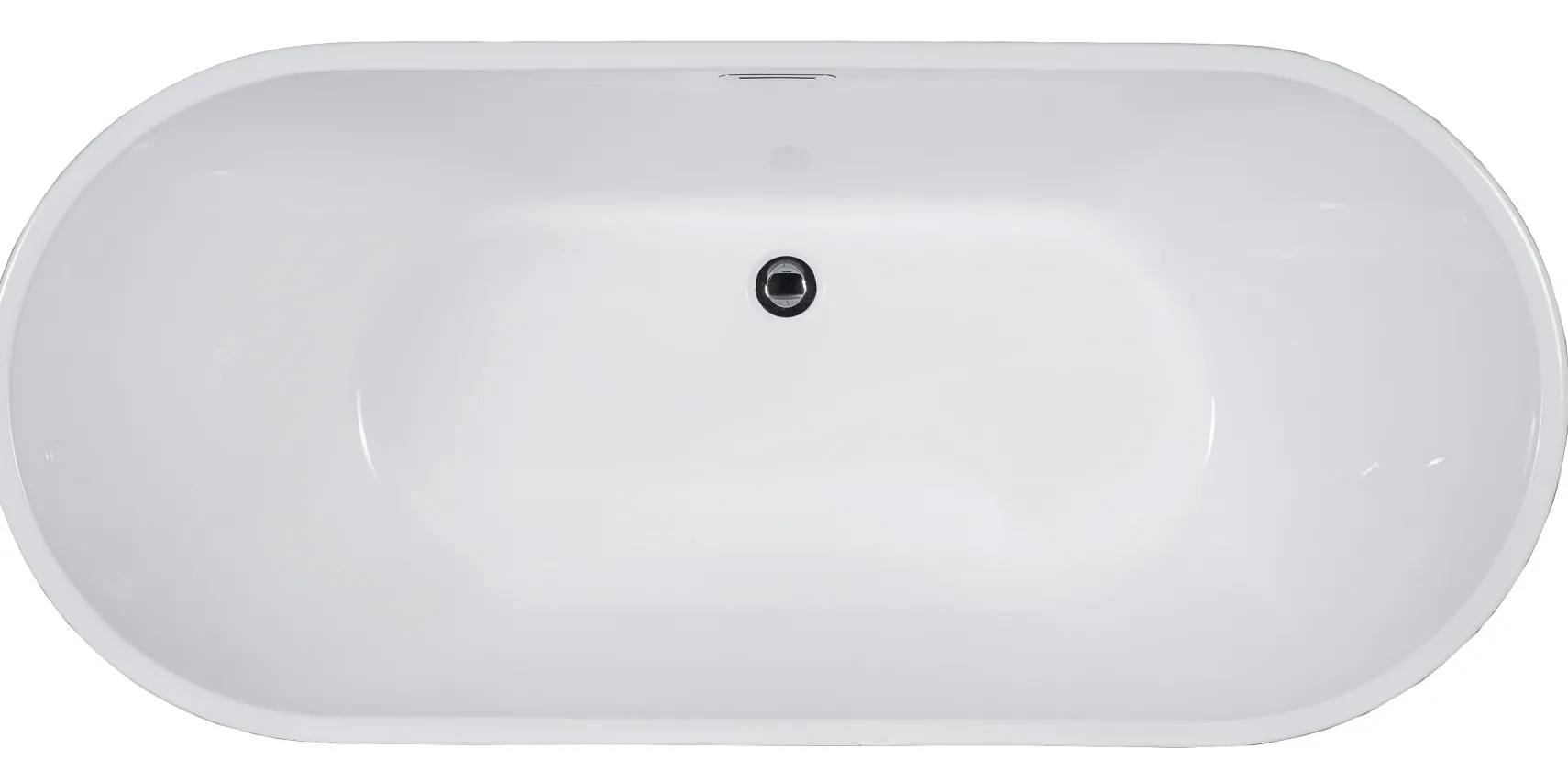 ALFI brand 59" Acrylic Free Standing Oval Soaking Bathtub, White, AB8838