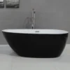 ALFI brand 59" Acrylic Free Standing Oval Soaking Bathtub, Black, AB8862