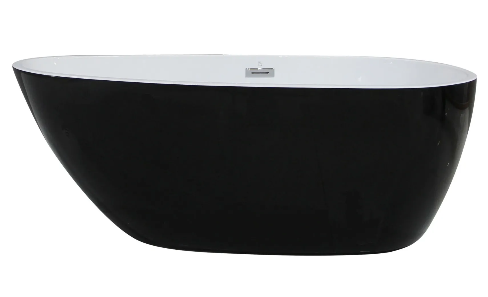 ALFI brand 59" Acrylic Free Standing Oval Soaking Bathtub, Black, AB8862