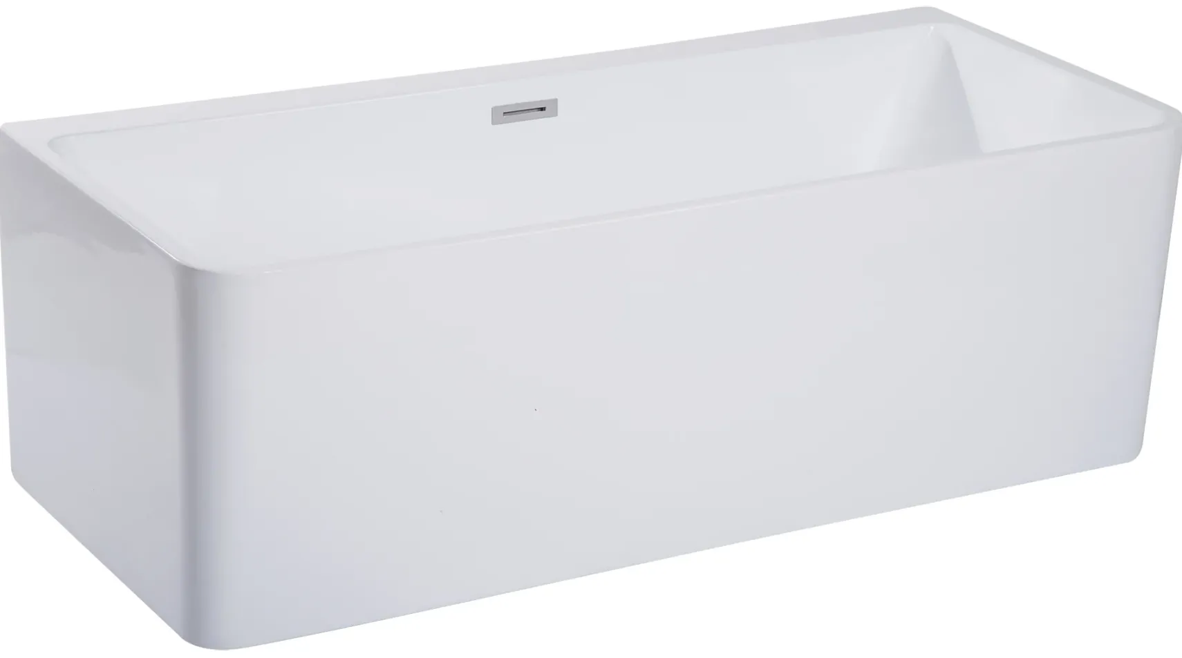 ALFI brand 67" Acrylic Free Standing Rectangle Soaking Bathtub, White, AB8859