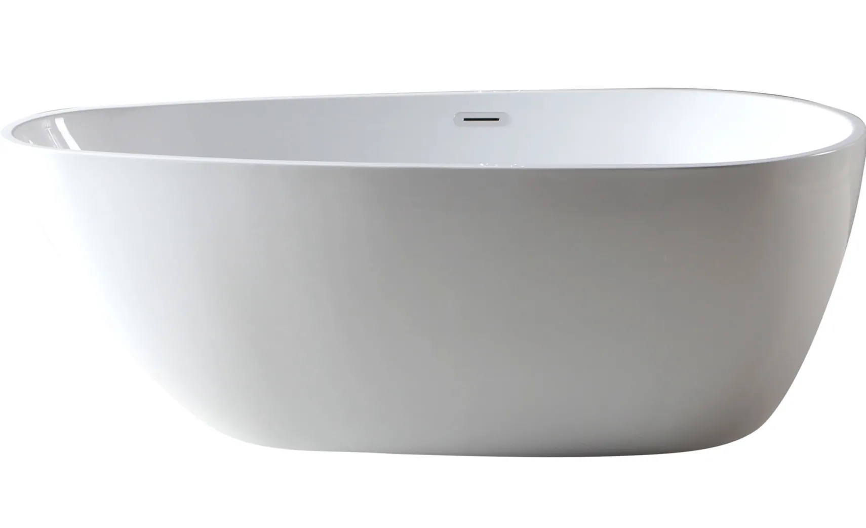 ALFI brand 59" Acrylic Free Standing Oval Soaking Bathtub, White, AB8861