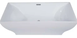 ALFI brand 67" Acrylic Free Standing Rectangle Soaking Bathtub, White, AB8840