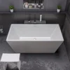 ALFI brand 59" Acrylic Free Standing Rectangle Soaking Bathtub, White, AB8833