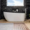 ALFI brand 68" Acrylic Free Standing Oval Soaking Bathtub, White, AB8826