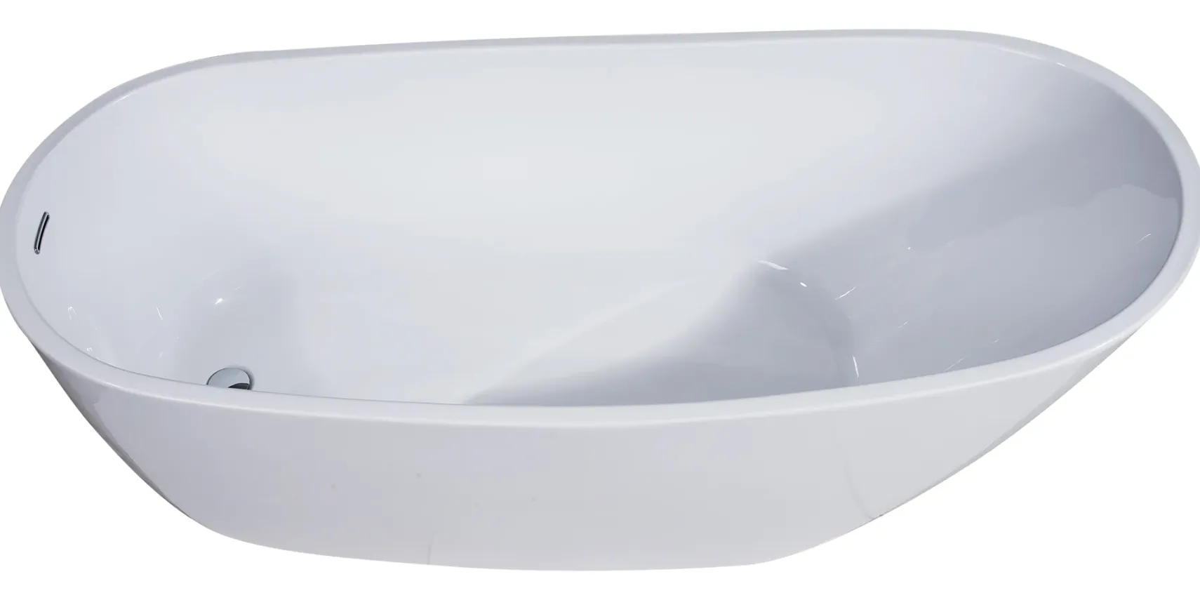 ALFI brand 68" Acrylic Free Standing Oval Soaking Bathtub, White, AB8826