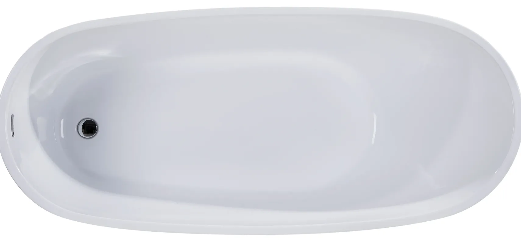ALFI brand 68" Acrylic Free Standing Oval Soaking Bathtub, White, AB8826