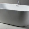 ALFI brand 67" Acrylic Free Standing Oval Soaking Bathtub, White, AB8839