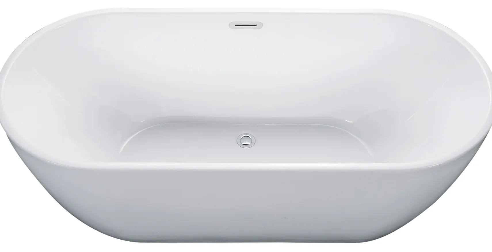 ALFI brand 67" Acrylic Free Standing Oval Soaking Bathtub, White, AB8839
