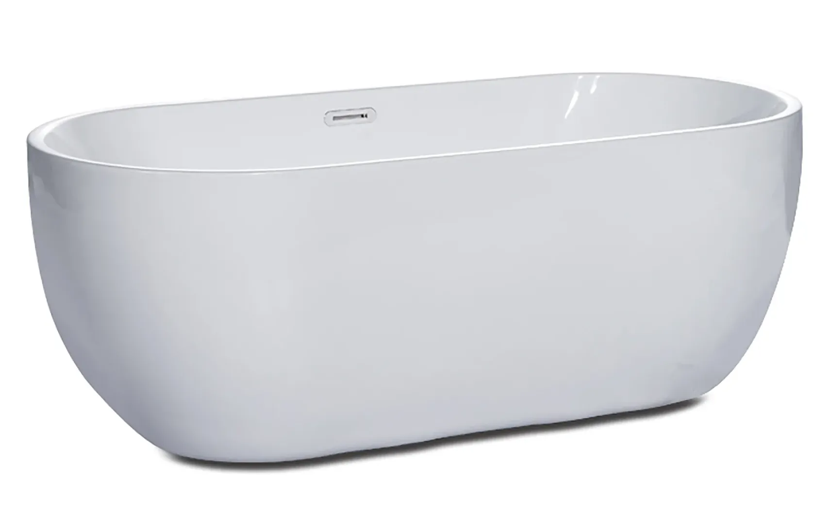 ALFI brand 67" Acrylic Free Standing Oval Soaking Bathtub, White, AB8839