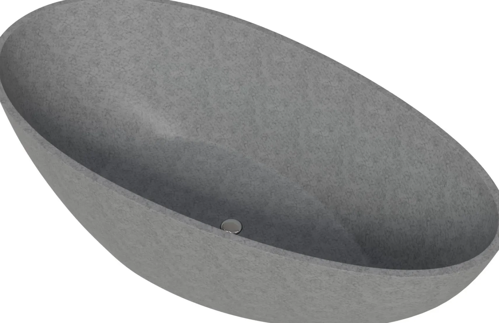 ALFI brand 72" Concrete Free Standing Oval Bathtub, Gray Matte, ABCO72TUB