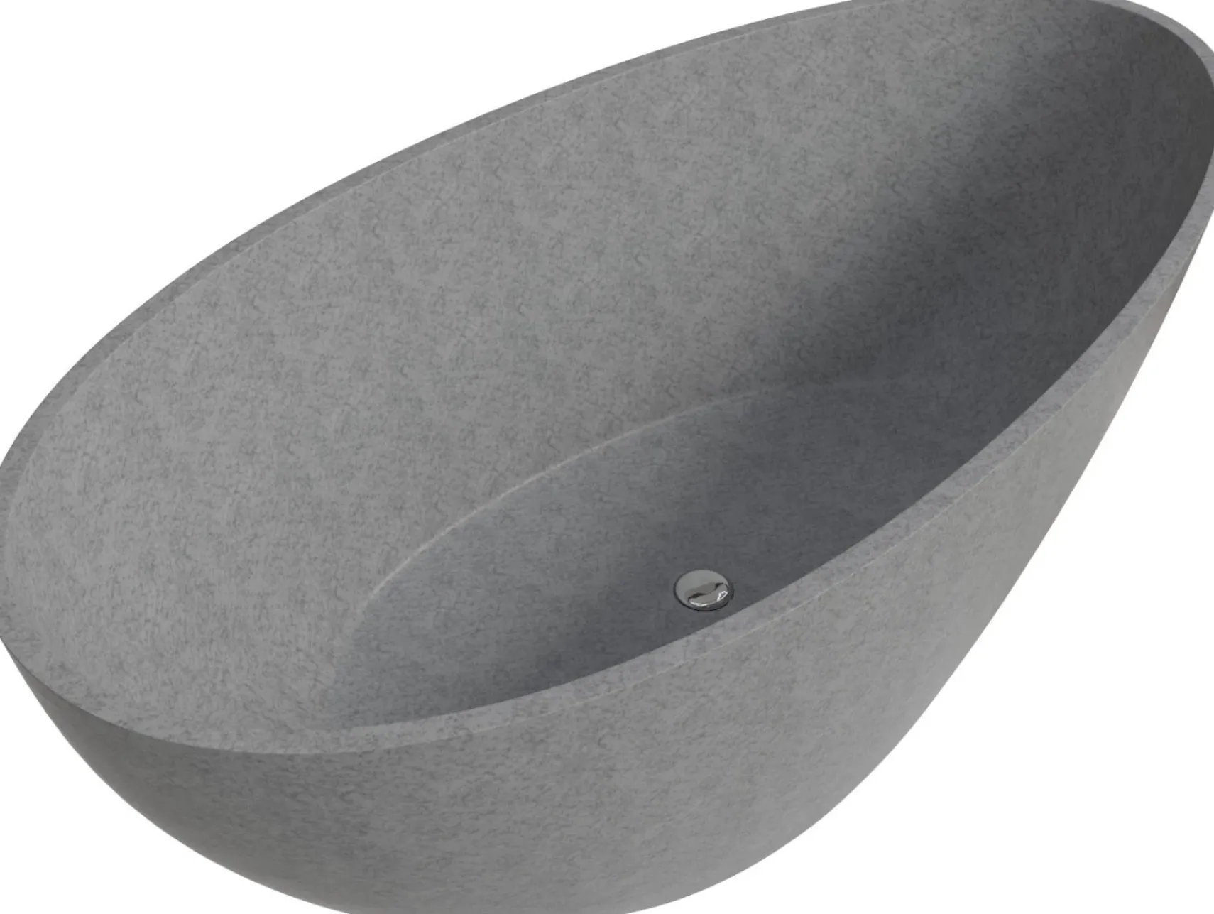 ALFI brand 72" Concrete Free Standing Oval Bathtub, Gray Matte, ABCO72TUB