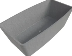ALFI brand 71" Concrete Free Standing Rectangle Bathtub, Gray Matte, ABCO71TUB