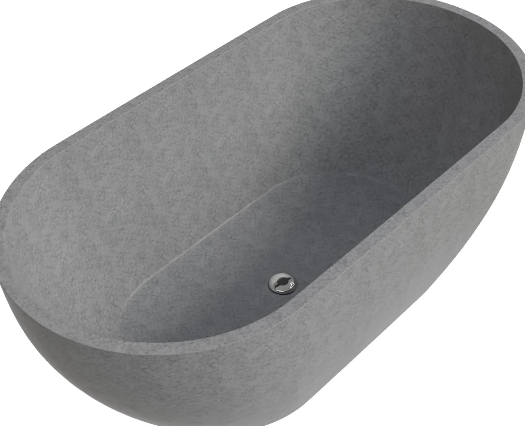 ALFI brand 59" Concrete Free Standing Oval Bathtub, Gray Matte, ABCO59TUB