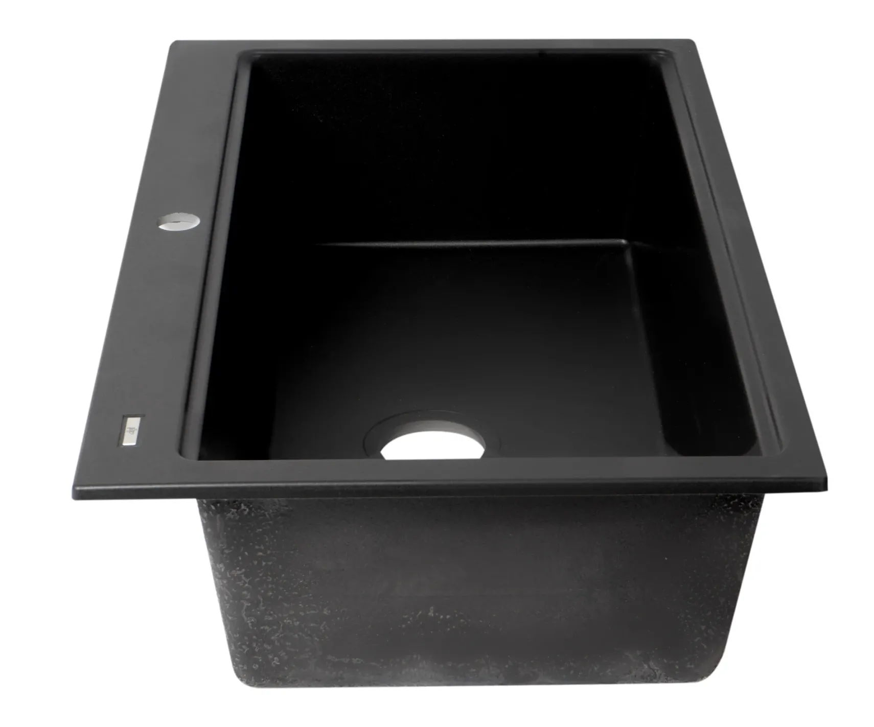 ALFI brand 34" Drop In Granite Composite Workstation Kitchen Sink with Accessories, Black, 1 Faucet Hole, AB3418SBDI-BLA