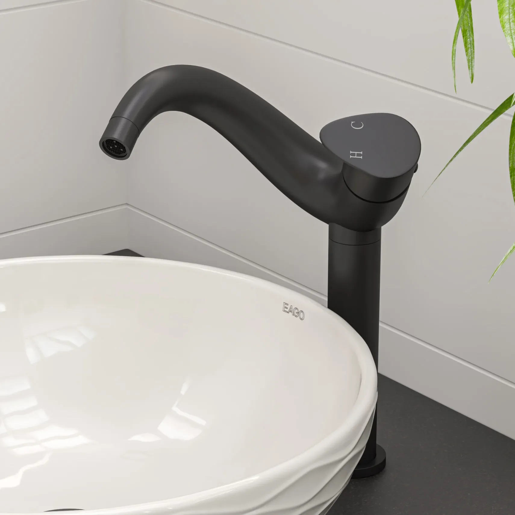 ALFI brand 1.2 GPM Lever Curved Spout Bathroom Faucet, Modern, Black Matte, AB1570-BM
