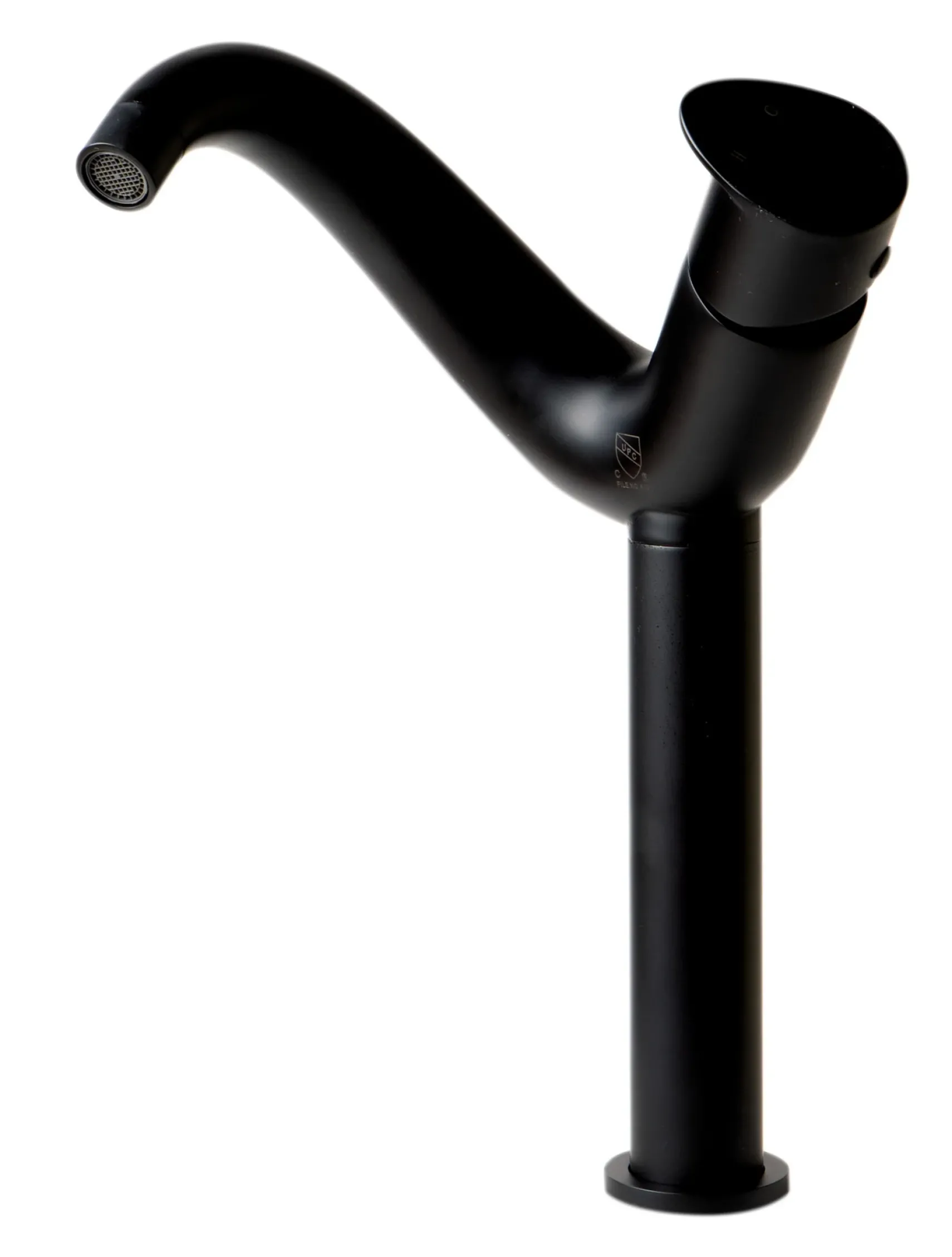 ALFI brand 1.2 GPM Lever Curved Spout Bathroom Faucet, Modern, Black Matte, AB1570-BM