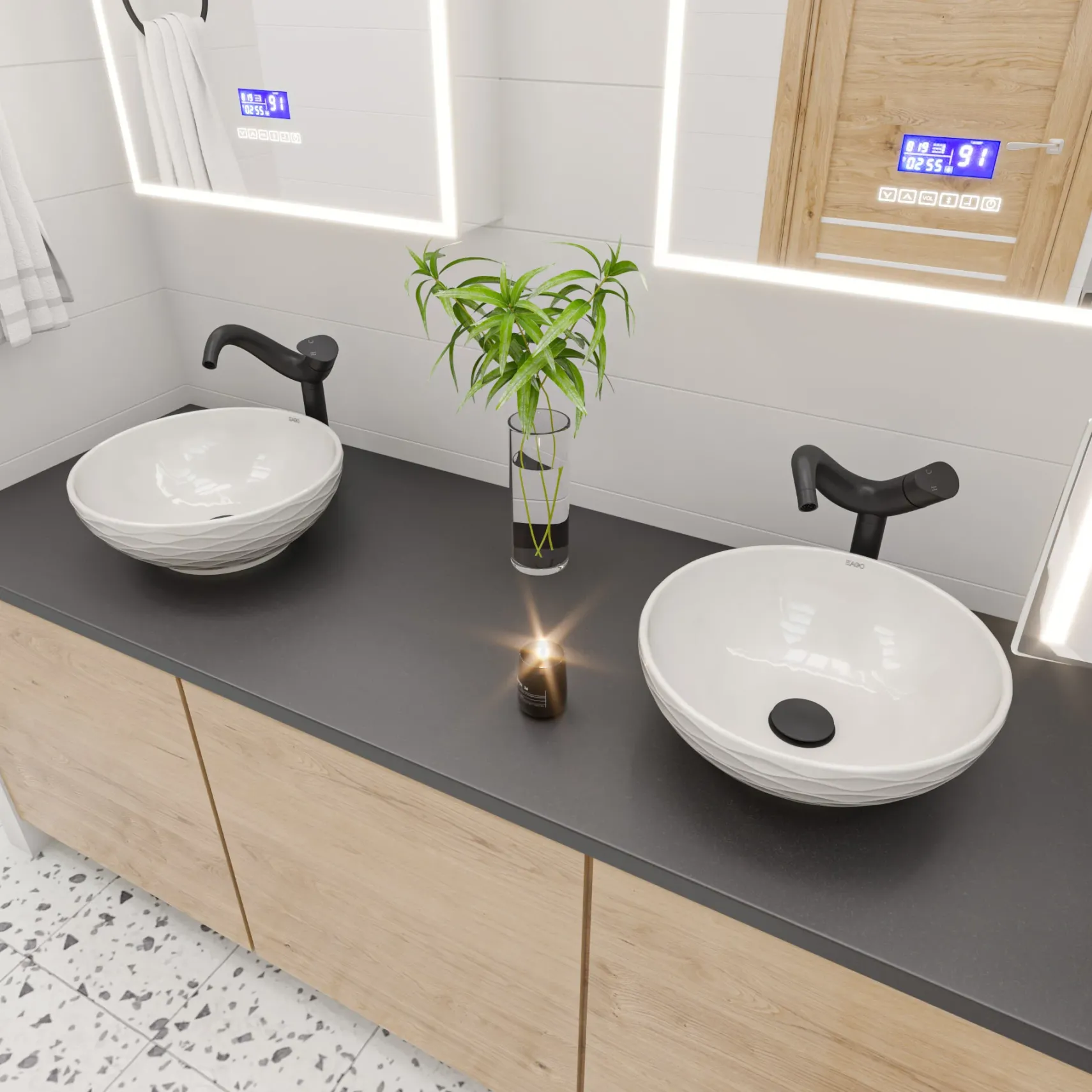 ALFI brand 1.2 GPM Lever Curved Spout Bathroom Faucet, Modern, Black Matte, AB1570-BM