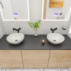 ALFI brand 1.2 GPM Lever Curved Spout Bathroom Faucet, Modern, Black Matte, AB1570-BM