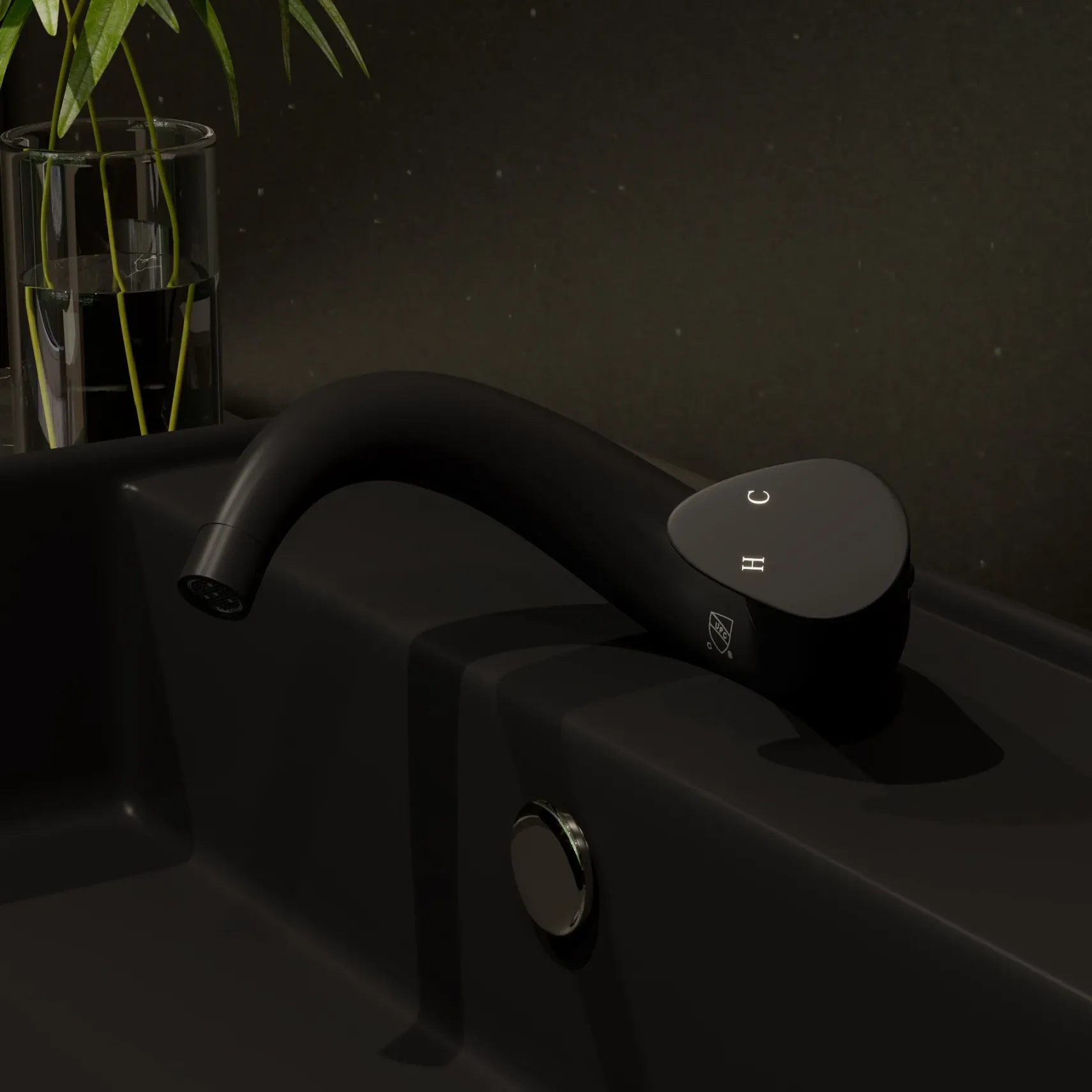 ALFI brand 1.2 GPM Lever Curved Spout Bathroom Faucet, Modern, Black Matte, AB1572-BM