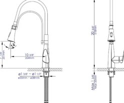 ALFI brand 1.8 GPM Lever Gooseneck Spout Touch Kitchen Faucet, Modern, Gray, Polished Chrome, ABKF3001-PC