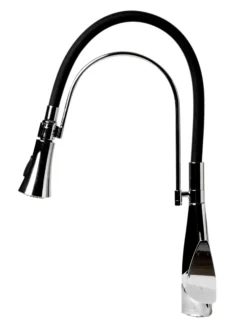 ALFI brand 1.8 GPM Lever Gooseneck Spout Touch Kitchen Faucet, Modern, Gray, Polished Chrome, ABKF3001-PC