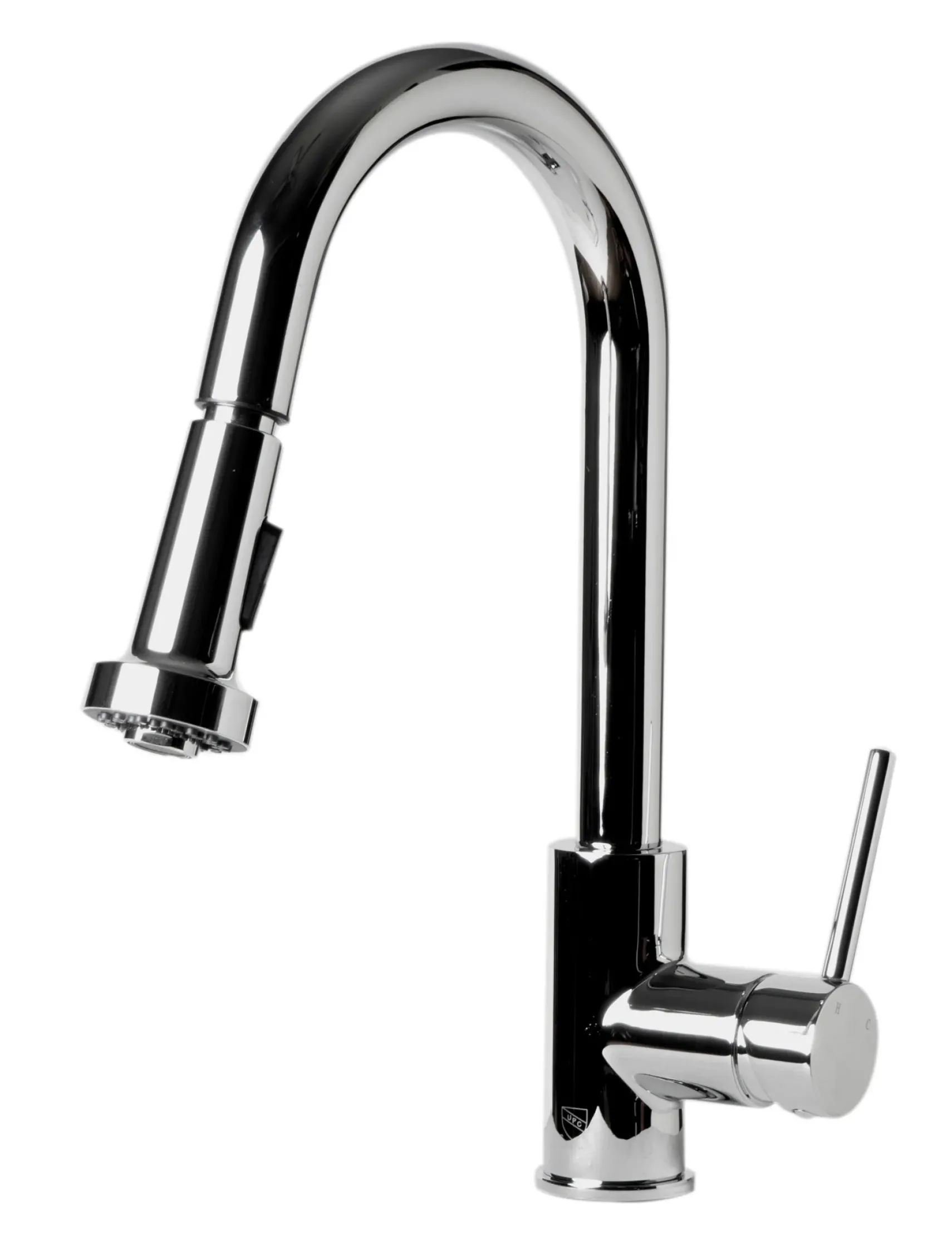 ALFI brand 1.66 GPM Lever Gooseneck Spout Touchless Kitchen Faucet, Modern, Gray, Pull Down, Polished Chrome, ABKF3262-PC