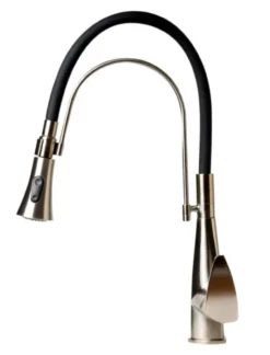 ALFI brand 1.8 GPM Lever Gooseneck Spout Touch Kitchen Faucet, Modern, Gray, Brushed Nickel, ABKF3001-BN