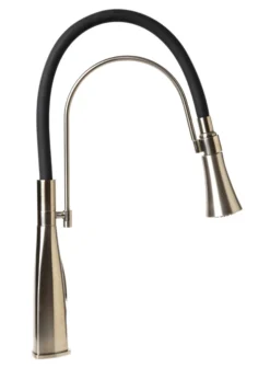 ALFI brand 1.8 GPM Lever Gooseneck Spout Touch Kitchen Faucet, Modern, Gray, Brushed Nickel, ABKF3001-BN
