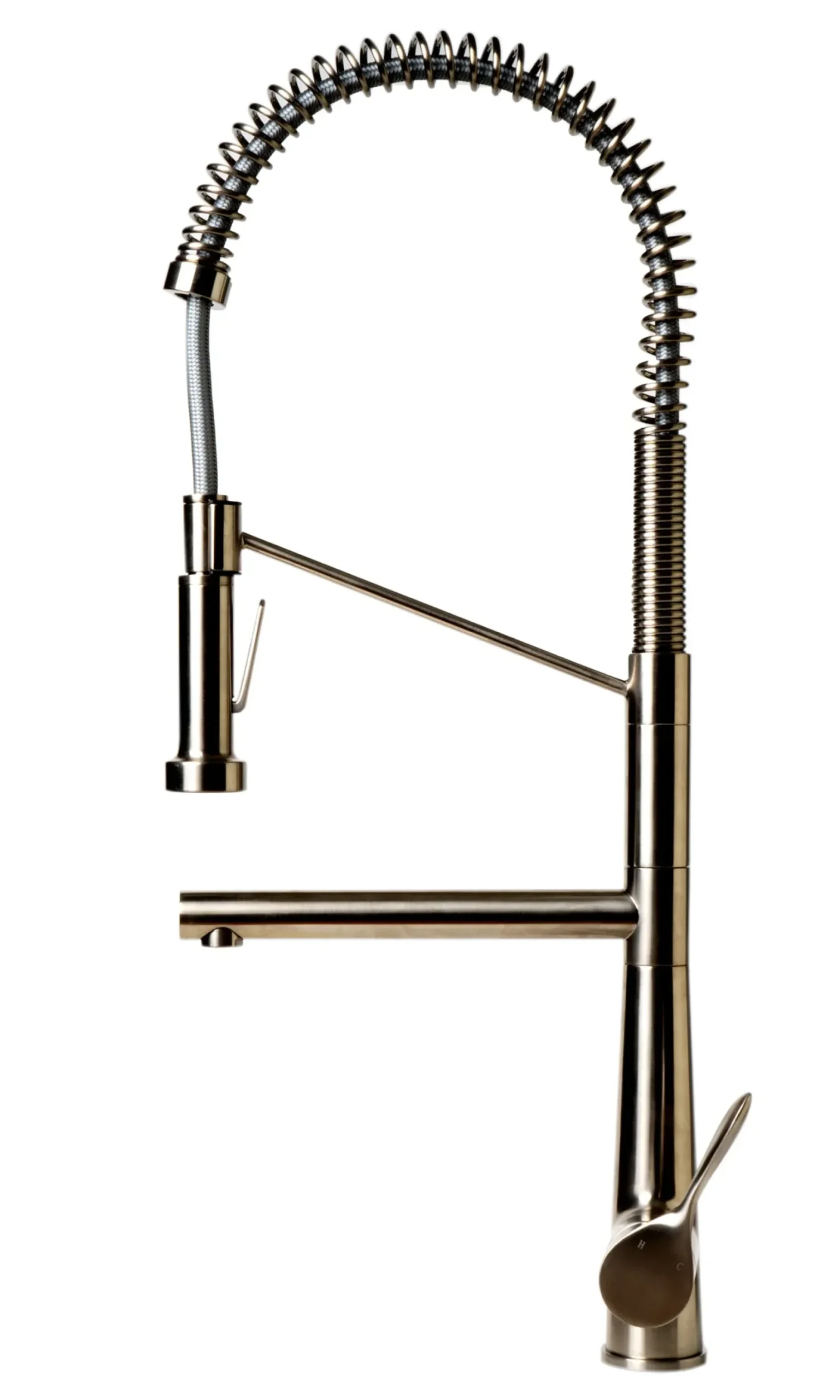 ALFI brand 1.7 GPM Lever Gooseneck Double Spout Touch Kitchen Faucet, Modern, Gray, Brushed Nickel, ABKF3787-BN