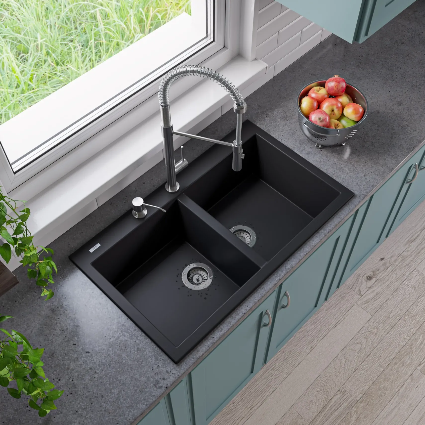 ALFI brand 1.8 GPM Lever Gooseneck Spout Touch Kitchen Faucet, Modern, Gray, Brushed Nickel, ABKF3732-BN